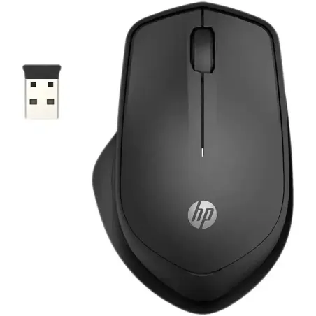 HP 280 Souris sans fil - USB-A - 2,4 GHz - Clics silencieux - 18 mois d'autonomie design ergonomique - Noir