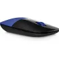 HP Z3700 Souris sans fil 2,4 GHz - 1200 ppp - Jusqu’à 16 mois d'autonomie - style plat - Couleur Bleu