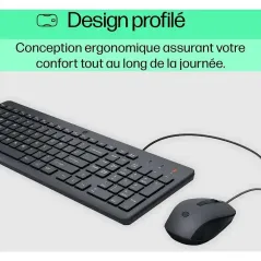 HP 150 Souris et clavier USB Type-A filaires - 1600 ppp - Course de touches extra-courtes