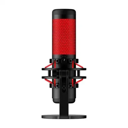 HyperX QuadCast - microphone USB - Éclairage rouge - anti-vibration - Rouge Noir
