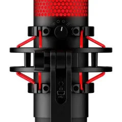 HyperX QuadCast - microphone USB - Éclairage rouge - anti-vibration - Rouge Noir