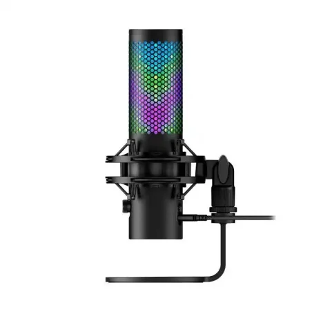 HyperX QuadCast 2 S – Microphone USB - 100 LED aRGB - Cardioïde, omnidirectionnel, bidirectionnel, stéréo - Noir