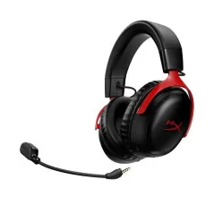 HyperX Cloud III Casque sans fil - 120 heures d’autonomie - Haut-parleurs inclinés 53 mm - rapide et fiable - Noir-Rouge